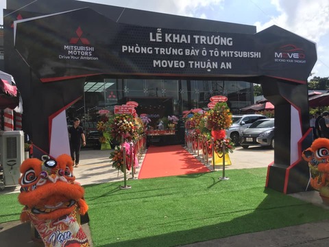 Khai trương đại lý 3s, showroom trưng bày xe mitsubishi Thuận An Bình Dương